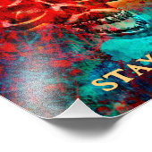 Colorful skull. Stay Spooky  Foto Afdruk (Hoek)