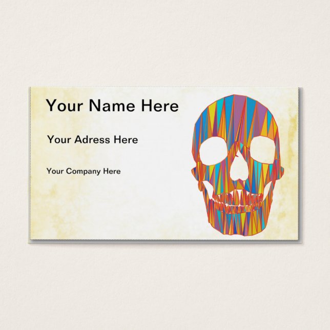 Colorful Skull Visitekaartjes (Voorkant)