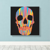 Colorful Skull Wrapped Canvas Afdruk (Insitu (Houten vloer))