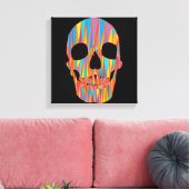 Colorful Skull Wrapped Canvas Afdruk (Insitu (Woonkamer))