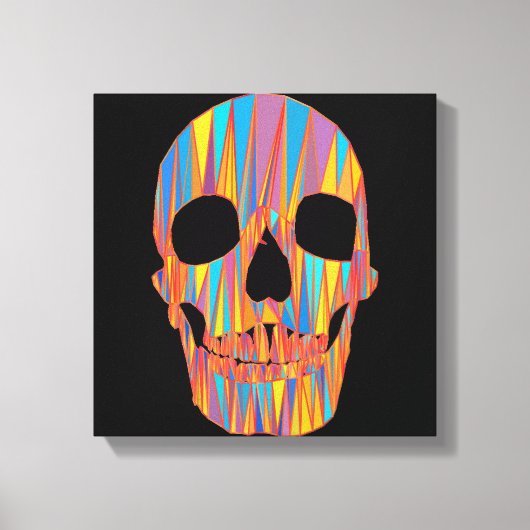 Colorful Skull Wrapped Canvas Afdruk (Voorkant)
