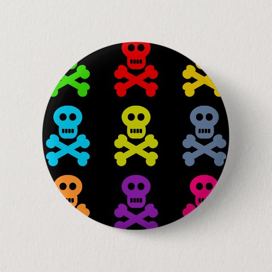 Colorful Skulls Ronde Button 5,7 Cm (Voorkant)