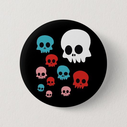 Colorful Skulls Ronde Button 5,7 Cm (Voorkant)