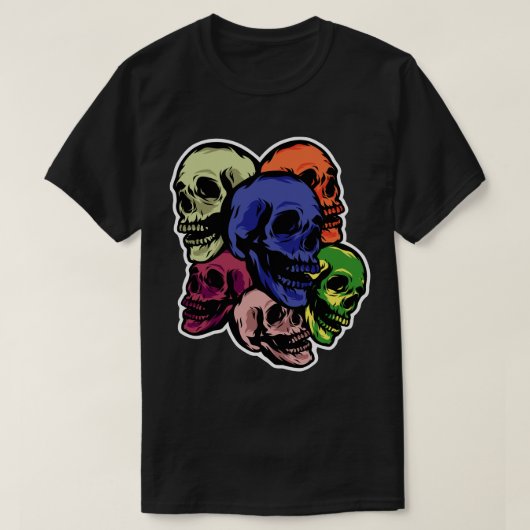 Colorful Skulls T-shirt (Design voorkant)
