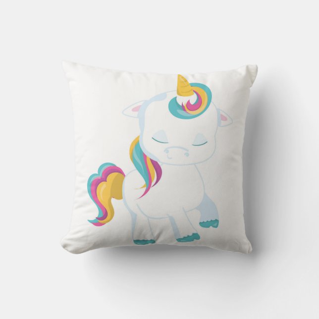 Colorful Sleeping Baby Unicorn Kussen (Voorkant)