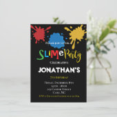 Colorful Slime Fun children Birthday party Kaart (Staand voorkant)