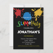 Colorful Slime Fun children Birthday party Kaart (Voorkant)