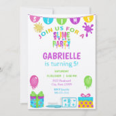 Colorful Slime Kids Birthday Uitnodiging (Voorkant)