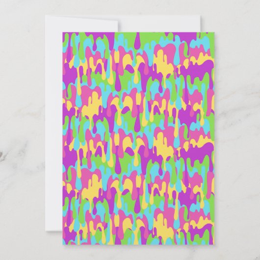 Colorful Slime Kids Birthday Uitnodiging (Achterkant)