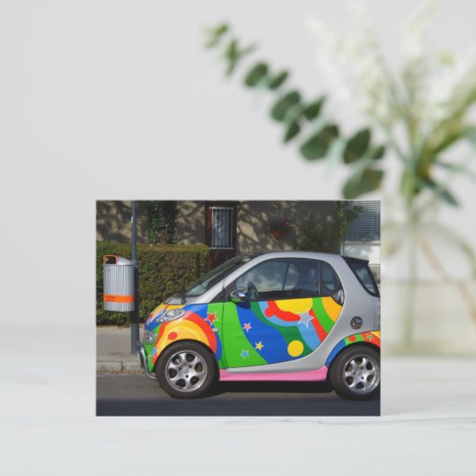 Colorful Smart Car Briefkaart (Staand voorkant)