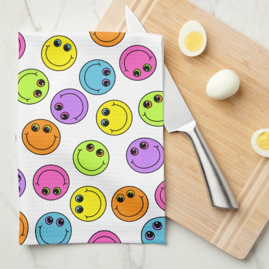 Colorful Smiling Emoji Faces Theedoek (Quarter Fold)