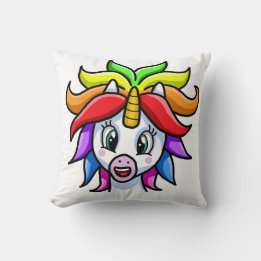 Colorful Smiling Unicorn Sierkussen