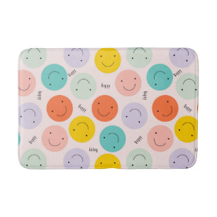 Colorful Smilling Happy Face Pattern Badmat