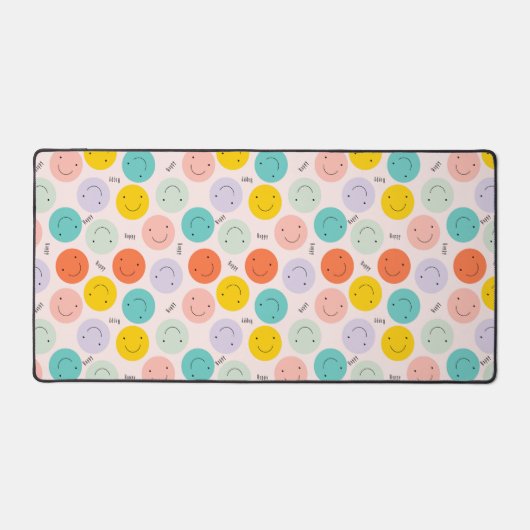 Colorful Smilling Happy Face Pattern Bureaumat (Voorkant)