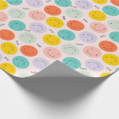 Colorful Smilling Happy Face Pattern Cadeaupapier (Hoek)