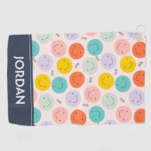 Colorful Smilling Happy Face Pattern Golfhanddoek (Horizontaal)