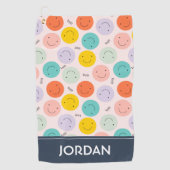 Colorful Smilling Happy Face Pattern Golfhanddoek (Voorkant)