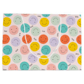 Colorful Smilling Happy Face Pattern Groot Cadeauzakje (Achterkant)