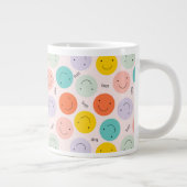 Colorful Smilling Happy Face Pattern Grote Koffiekop (Rechts)