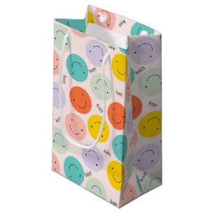Colorful Smilling Happy Face Pattern Klein Cadeauzakje