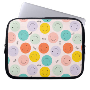 Colorful Smilling Happy Face Pattern Laptop Sleeve