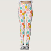 Colorful Smilling Happy Face Pattern Leggings (Voorkant)