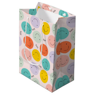 Colorful Smilling Happy Face Pattern Medium Cadeauzakje