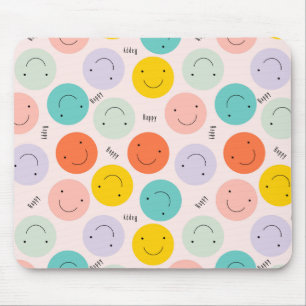 Colorful Smilling Happy Face Pattern Muismat
