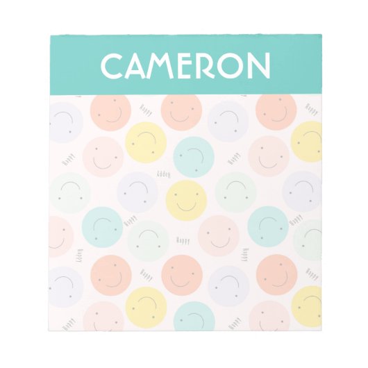Colorful Smilling Happy Face Pattern Notitieblok (Voorkant)