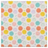 Colorful Smilling Happy Face Pattern Stof (Swatch)