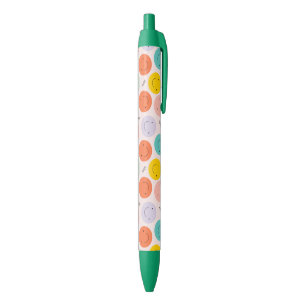 Colorful Smilling Happy Face Pattern Zwarte Inkt Pen
