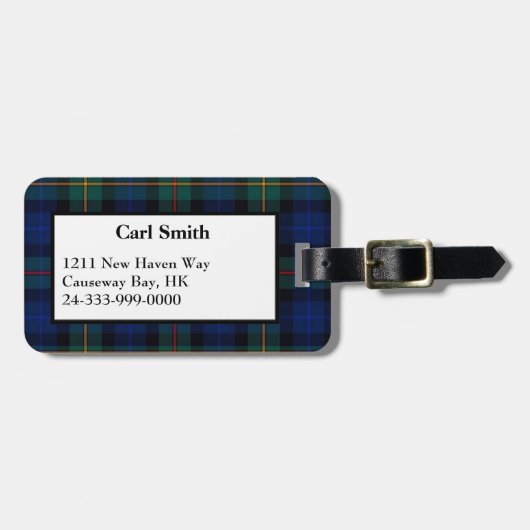 Colorful Smith Tartan Pset Bagagelabel (Voorkant horizontaal)