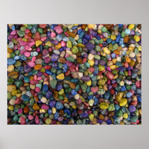 Colorful Smooth Shiny Rocks en Pebbles Poster