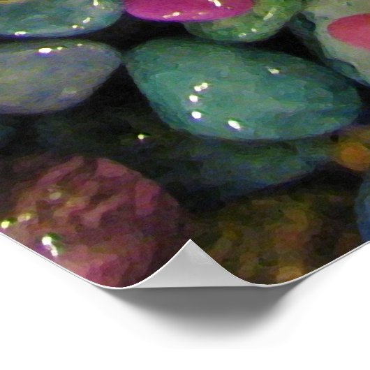 Colorful Smooth Shiny Rocks en Pebbles Poster (Hoek)
