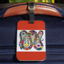 Colorful Snake AcrylBagagelabel