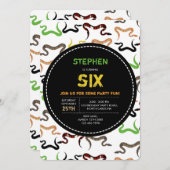 Colorful Snakes Python Reptile Birthday Party Kaart (Voorkant / Achterkant)