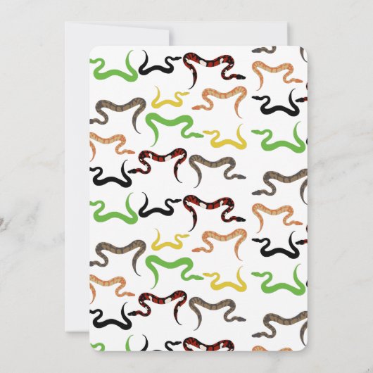 Colorful Snakes Python Reptile Birthday Party Kaart (Achterkant)