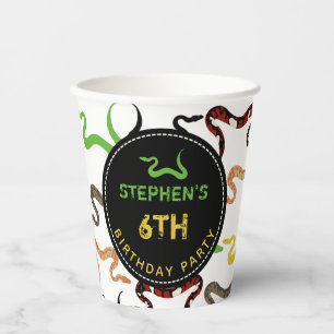 Colorful Snakes Python Reptile Birthday Party Papieren Bekers