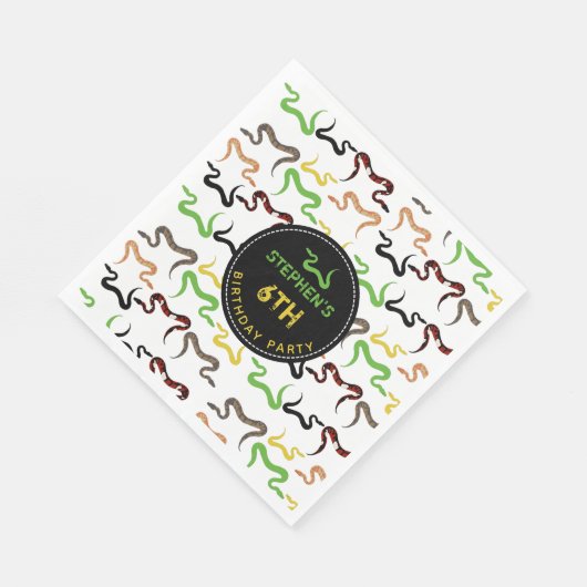 Colorful Snakes Python Reptile Birthday Party Servet (Hoek)