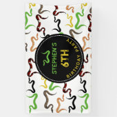 Colorful Snakes Python Reptile Birthday Party Spandoek (Verticaal)