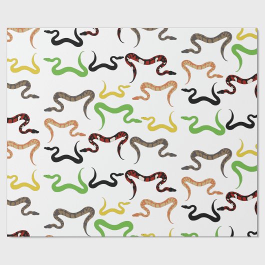 Colorful Snakes Python Reptile Patroon Cadeaupapier (Vlak)