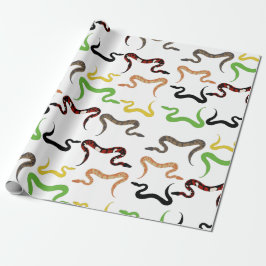 Colorful Snakes Python Reptile Patroon Cadeaupapier