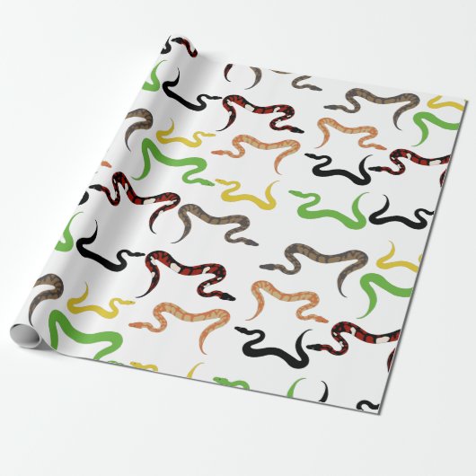 Colorful Snakes Python Reptile Patroon Cadeaupapier (Uitgerold)