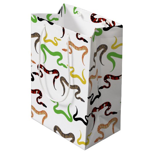 Colorful Snakes Python Reptile Patroon Medium Cadeauzakje (Achterkant Gekanteld)