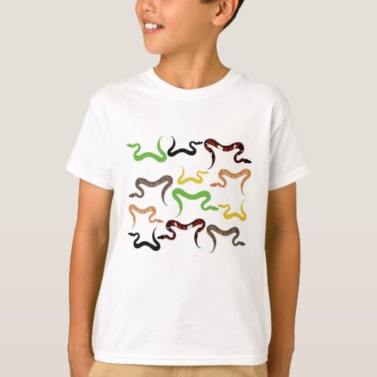 Colorful Snakes Python Reptile Patroon T-shirt (Voorkant)