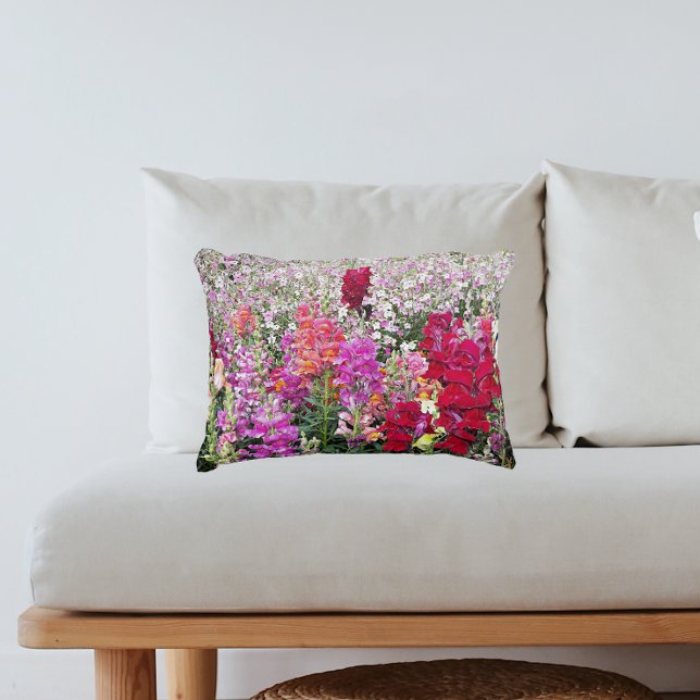 Colorful Snapdragon Garden Floral Accent Kussen (In Situ Sofa)