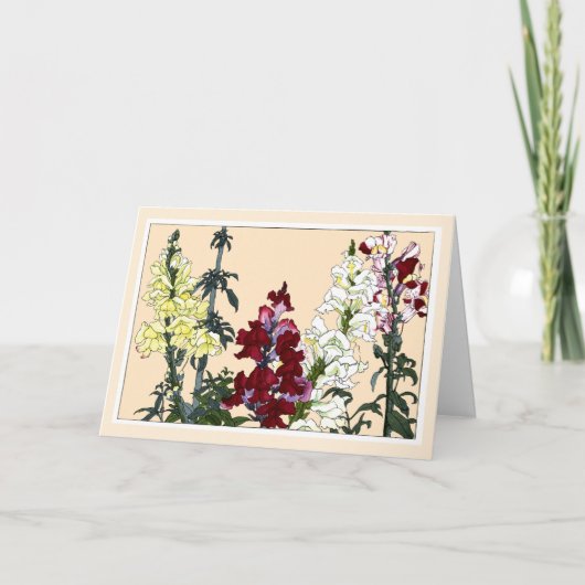 Colorful Snapdragons, Botanische Art-Kaart Bedankkaart (Voorkant)