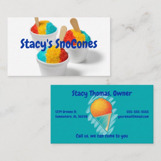 Colorful SnoCone Visitekaartje (Voorkant / Achterkant)