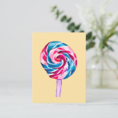 Colorful snoep lolly waterverf art. briefkaart (Staand voorkant)
