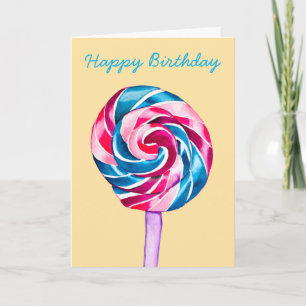 Colorful snoep lolly waterverf art. kaart